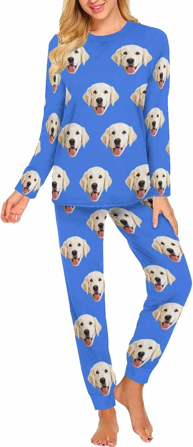 Functional MyPupSocks Custom Face Pajamas Sets for Women Personalized Photo Sleepwear XS-XXL Top-Quality