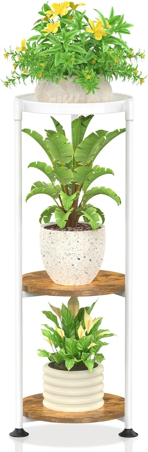 KMOTASUO 3 Tier White Plant Stand Indoor for Large Tall Heavy Duty Planter Multiple Sturdy Metal Flower Corner Rack for Narrow House Floor Iron Vertical Level Round Orchi Holder Organizer ModernAbout ThisOverview Original Design