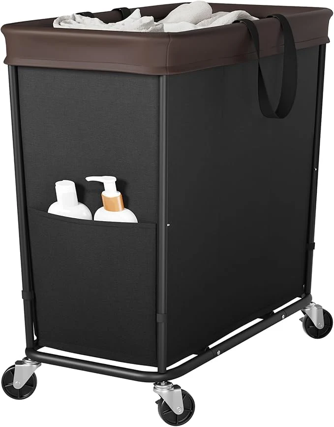 Modern 320L Laundry Basket with Wheels 3-Section Rolling Hamper for Laundry Extra Large Laundry Hamper with Wheels Clothes Hamper Rolling Laundry Basket for Home Bathrooms and Dorm Black About ThisOverview Easy-to-Use