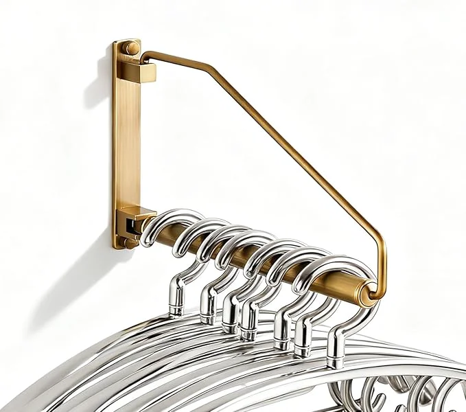 Elegant Folding Wall Mounted Clothes Hanger Rack Clothes Hook Solid Brass with Swing Arm Holder Clothing Hanging System Closet Storage Organizer Heavy Duty Drying Rack Wall Mount Antique BrassAbout ThisOverview Breathable