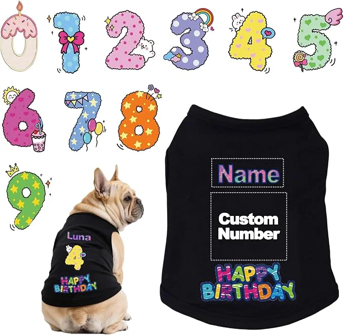 Reliable Custom Dog Birthday Shirt Personalized Pet Apparel Print Casual