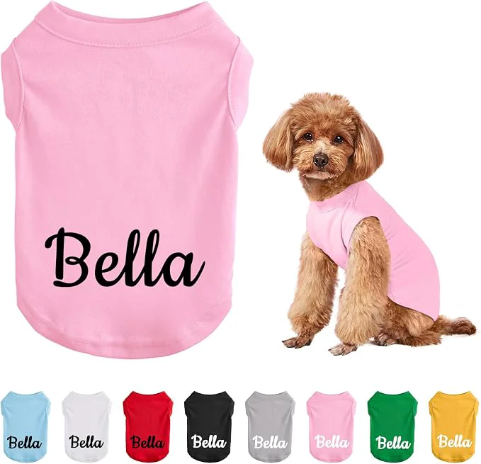 Custom Dog T-Shirts with Name for Pet Dogs Breathable Personalized Print or Trusted