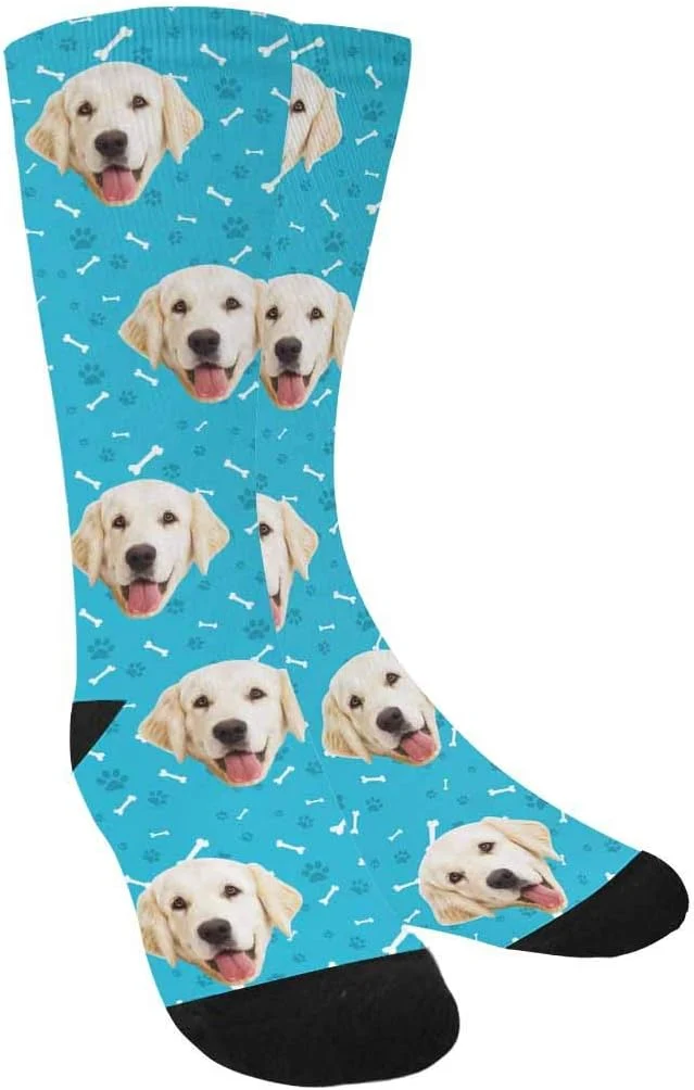 Certified MyPupSocks Custom Personalized Photo Pet Face Socks Cat and Dog Tracks Paws Lightweight