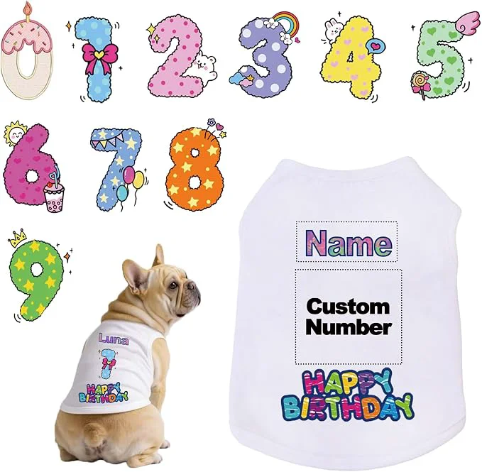 Sustainable Custom Dog Birthday Shirt Personalized Pet Apparel Print Modern