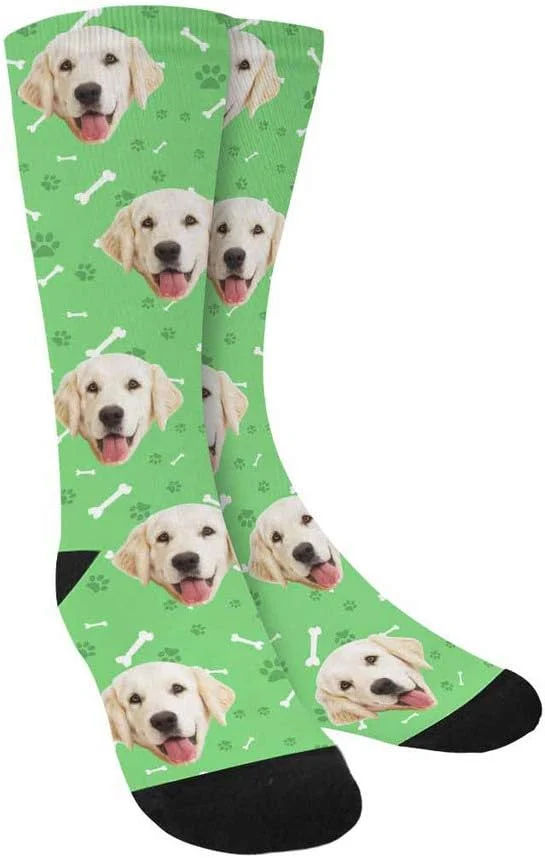 Luxury MyPupSocks Custom Personalized Photo Pet Face Socks Cat and Dog Tracks Paws Authentic