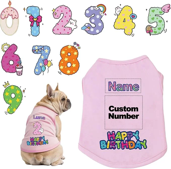 Refined Custom Dog Birthday Shirt Personalized Pet Apparel Print Powerful