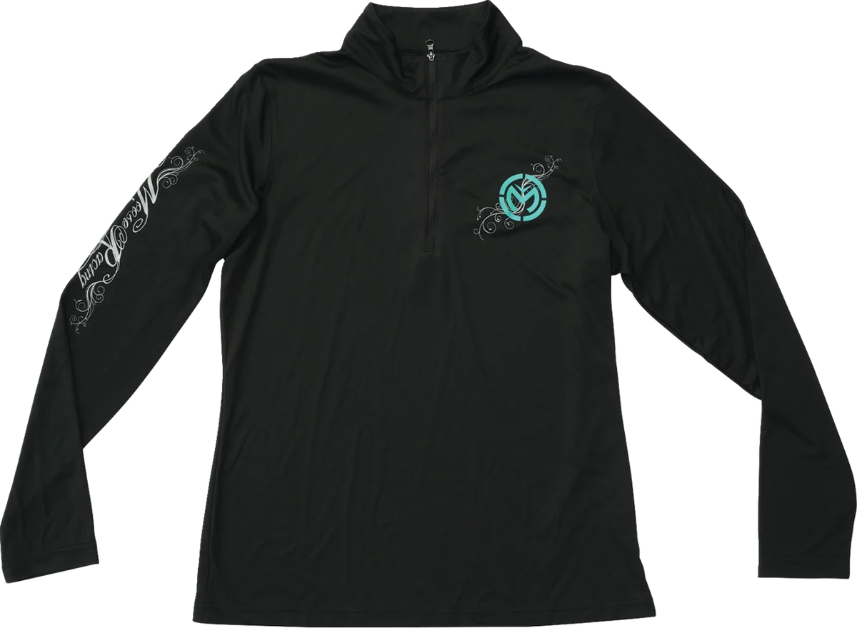 Luxury MOOSE OFFROAD Women’s Flourish Script Quarter Zip Pullover – Black – Large 3051-1233 Natural