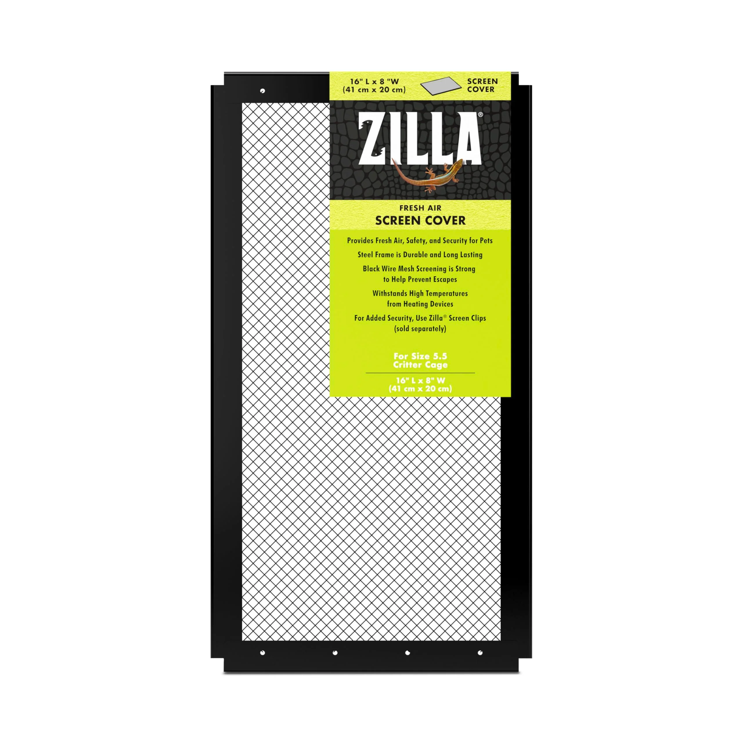 Functional Zilla Fresh Air Screen Cover 16 x 8 in – Durable Metal Mesh for Reptile Terrariums Prestigious