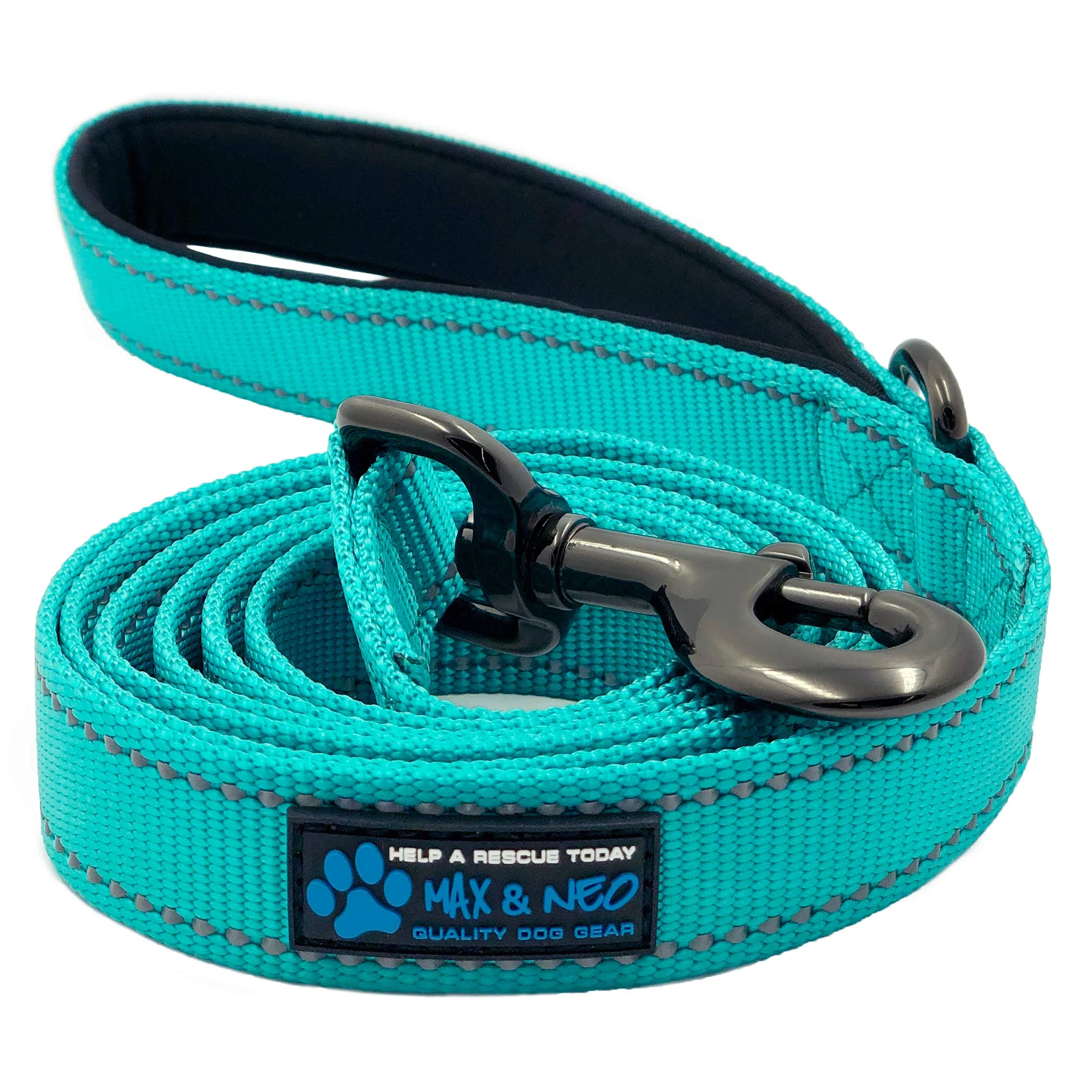 Versatile Max and Neo Reflective Nylon Dog Leash – Teal 6×1 1-for-1 Rescue Donation Next-Generation