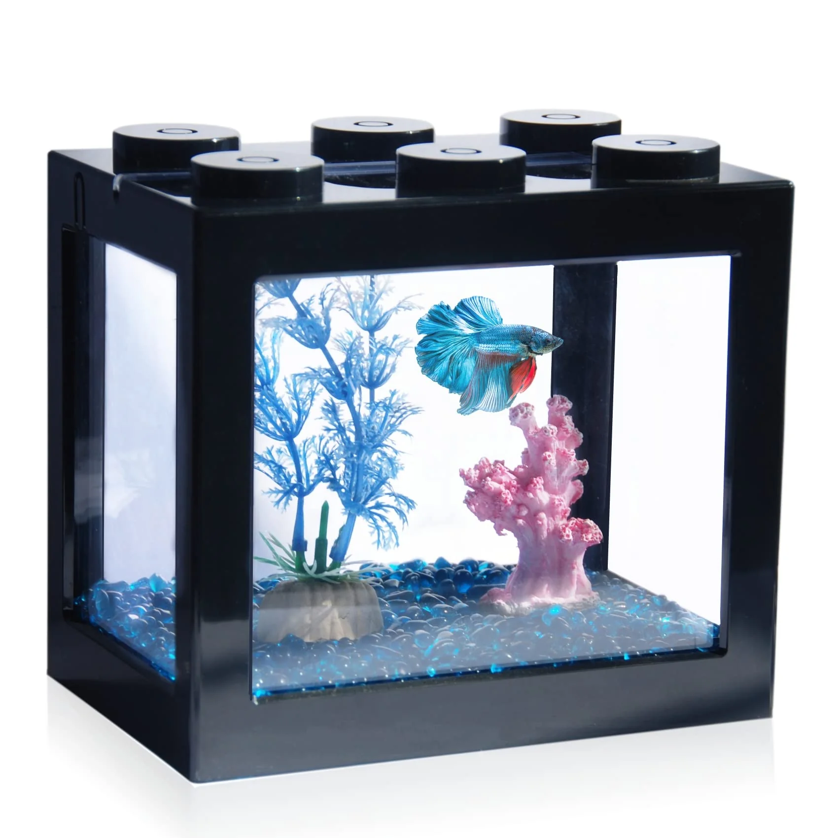 Verified Tsxurepaw Small Betta Tank – Stackable Mini Cube Aquarium Kit 3 5 Gallon Original