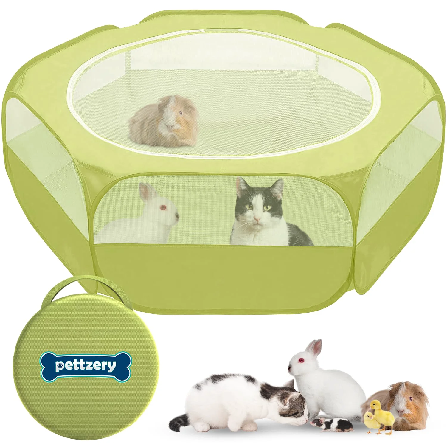 Detailed Pettzery Small Animal Playpen with Zip Top – 47×23 Inches Artisan