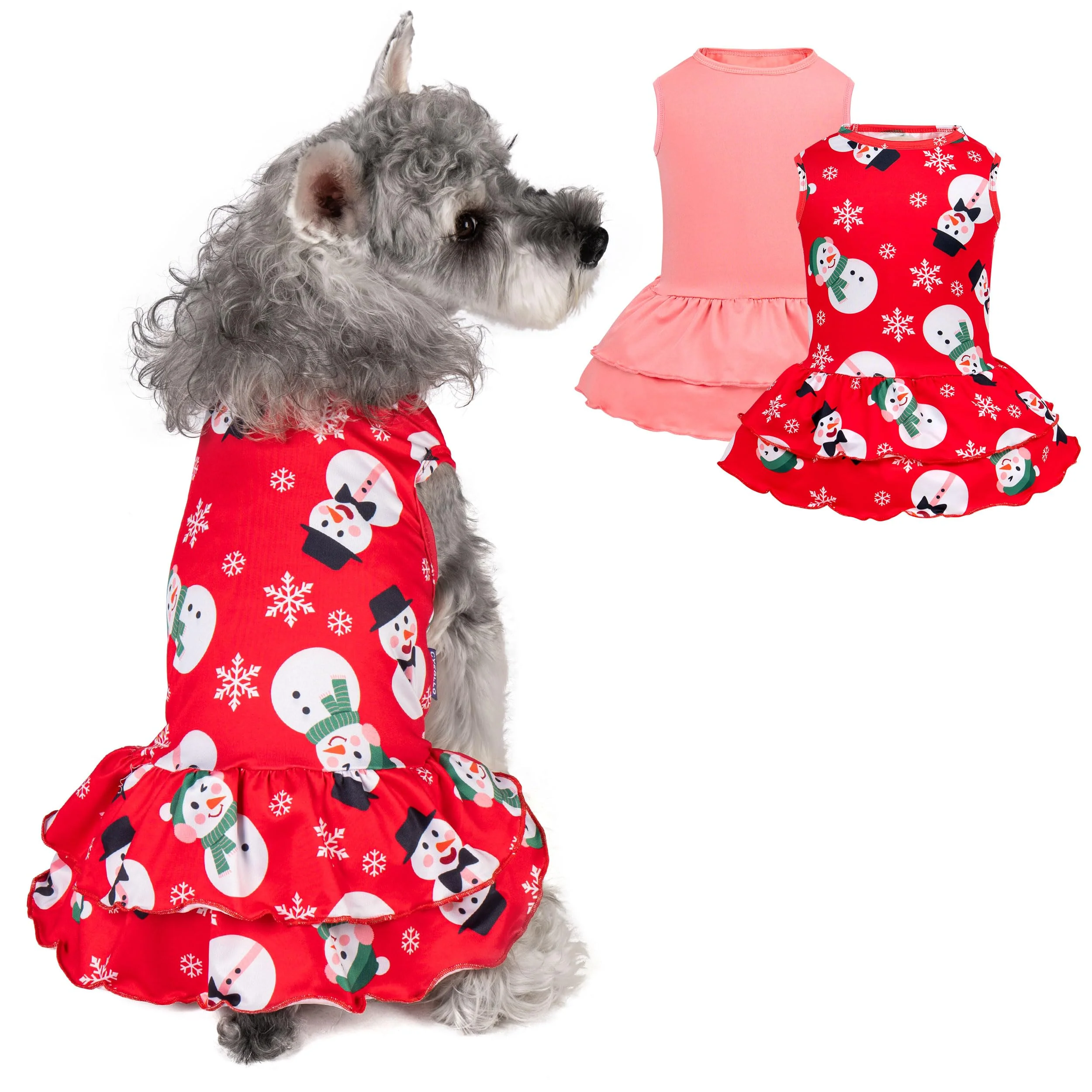 Green cyeollo 2 Pack Dog Christmas Dress – Soft Breathable Holiday Outfits for Small Dogs XL Modern