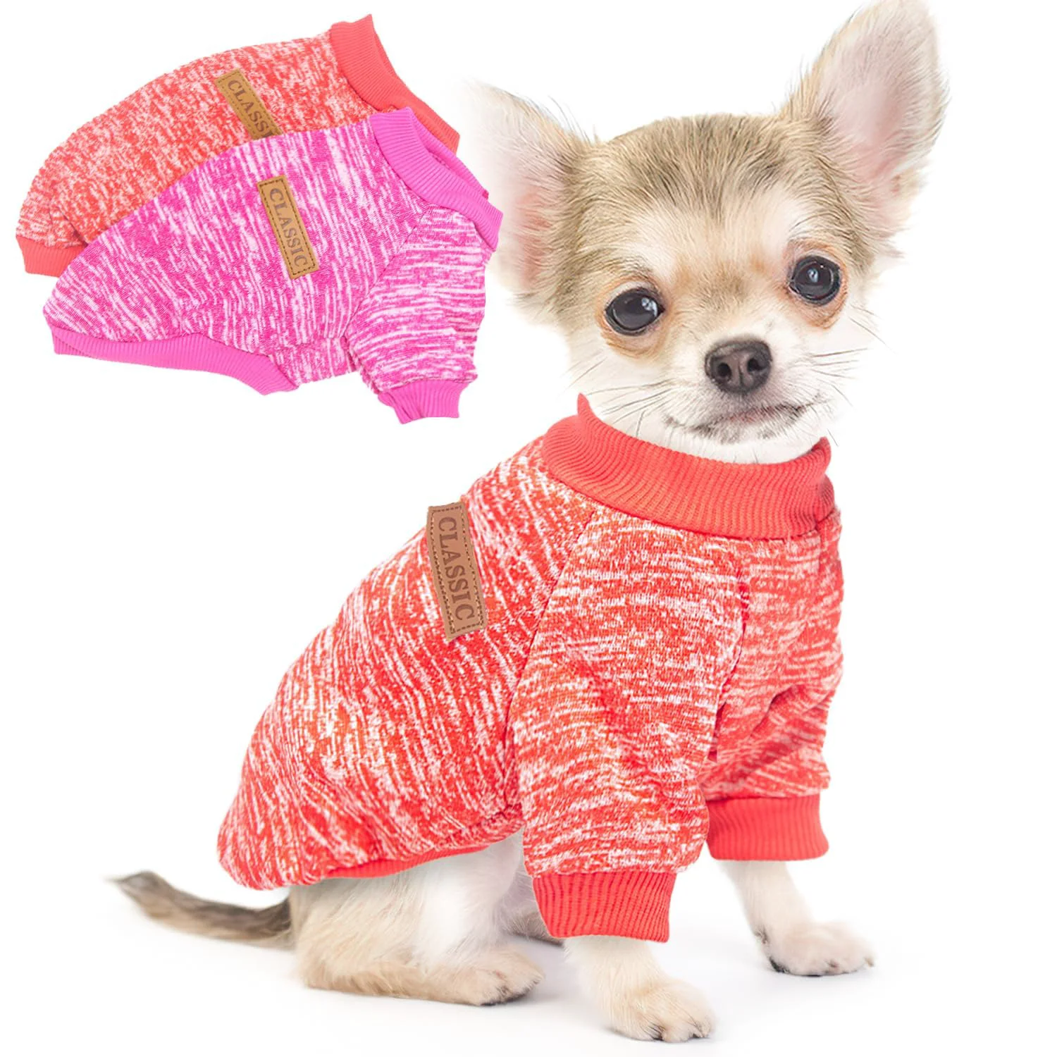 Professional 2 Pieces Dog Sweaters for Small Dogs – Winter Fleece Knit Set Yorkie Chihuahua More Innovative
