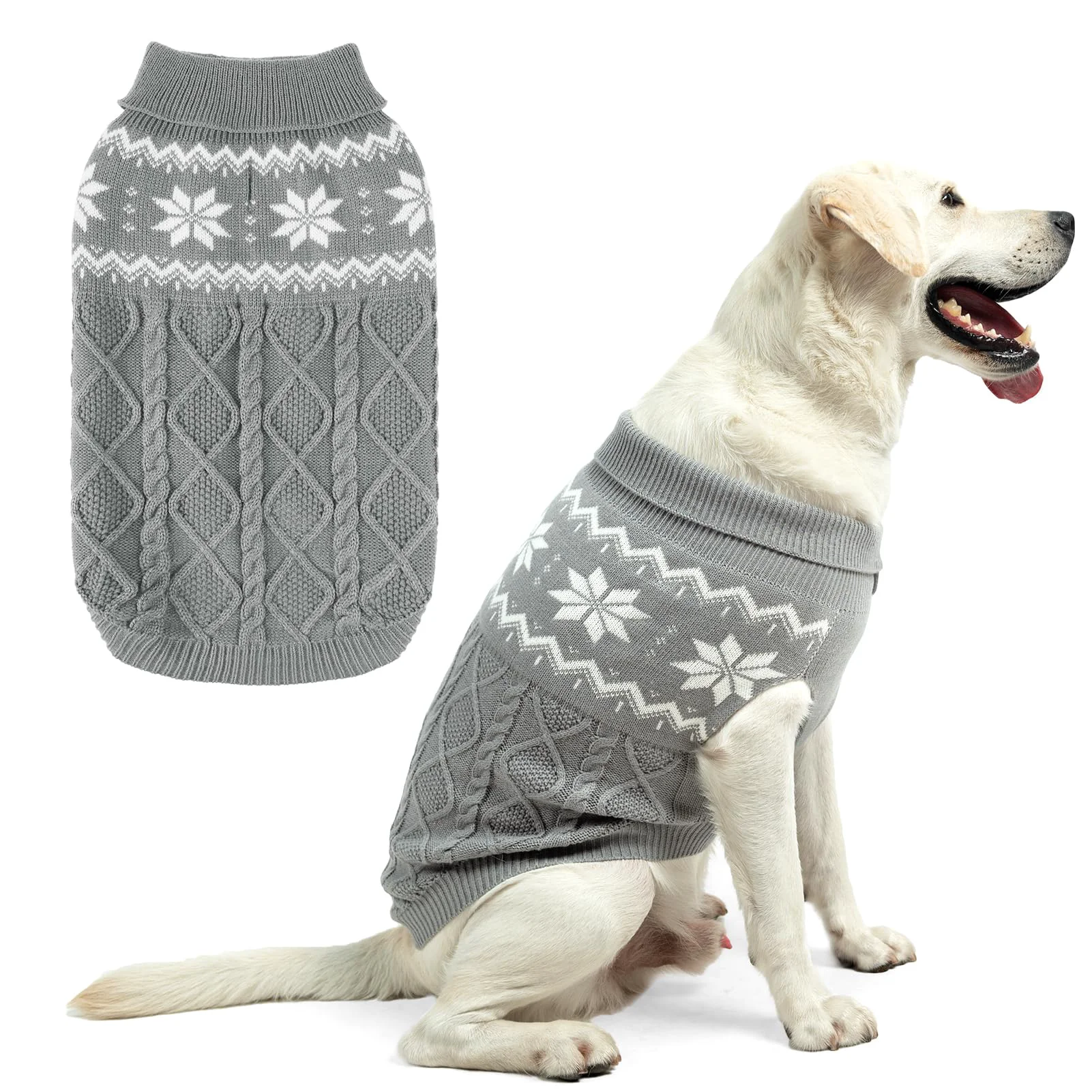 Reliable SCIROKKO Warm Winter Dog Sweater – Grey Knit Coat for Small to Large Dogs Next-Generation