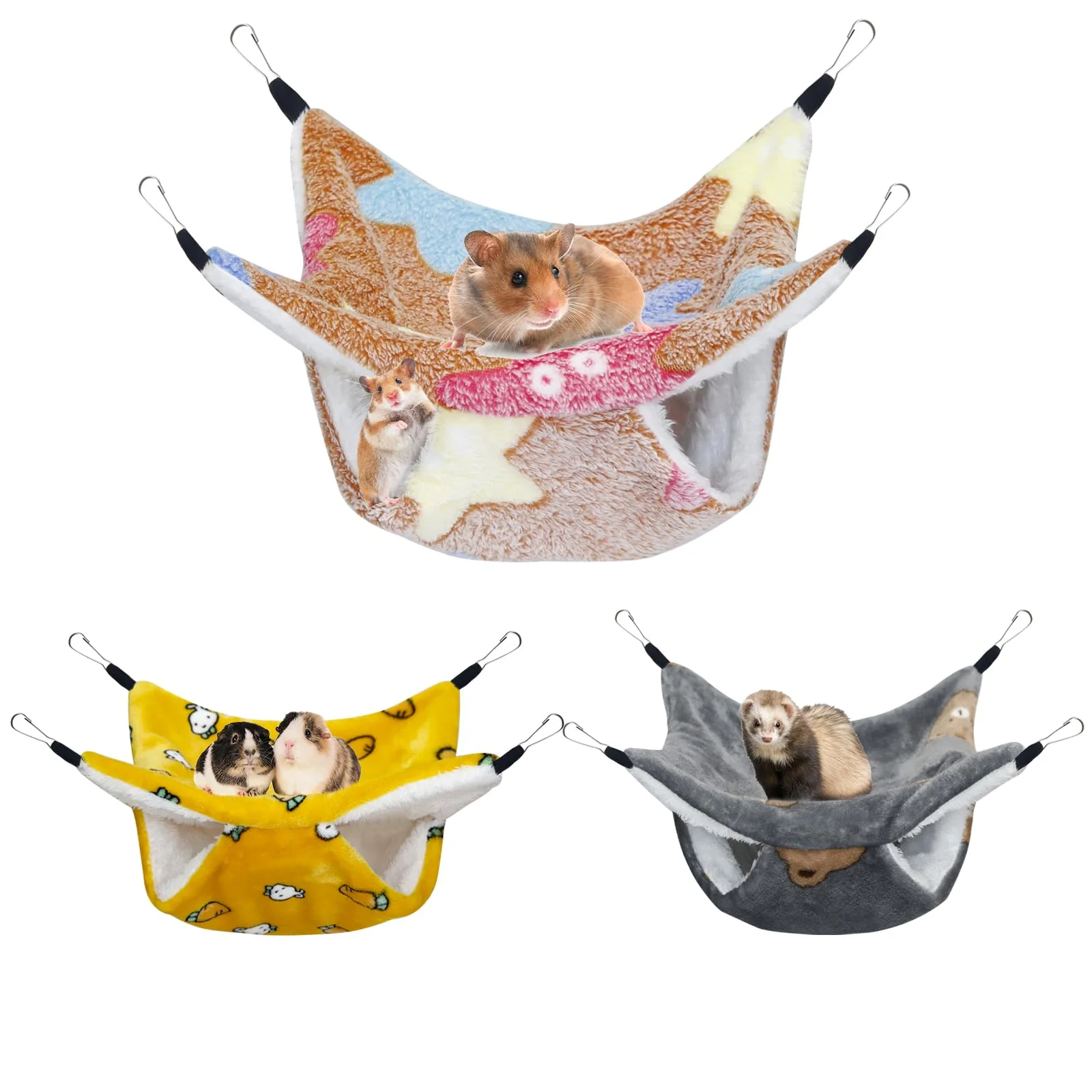 Proven YedsIntu 3 Pcs Guinea Pig Hammock Set – 11×11 in Hanging Small Animal Hammocks Outstanding