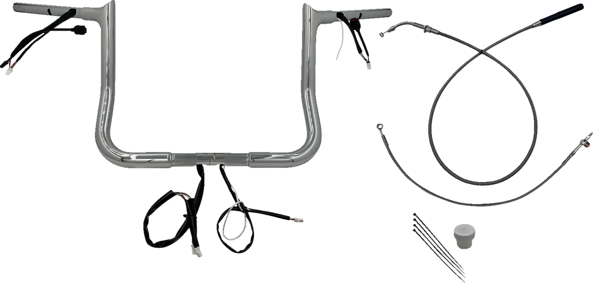 Exceptional FAT BAGGERS INC. 1-1 4 EZ Install Pointed Top Handlebar – 12 – Chrome 949012 Clean