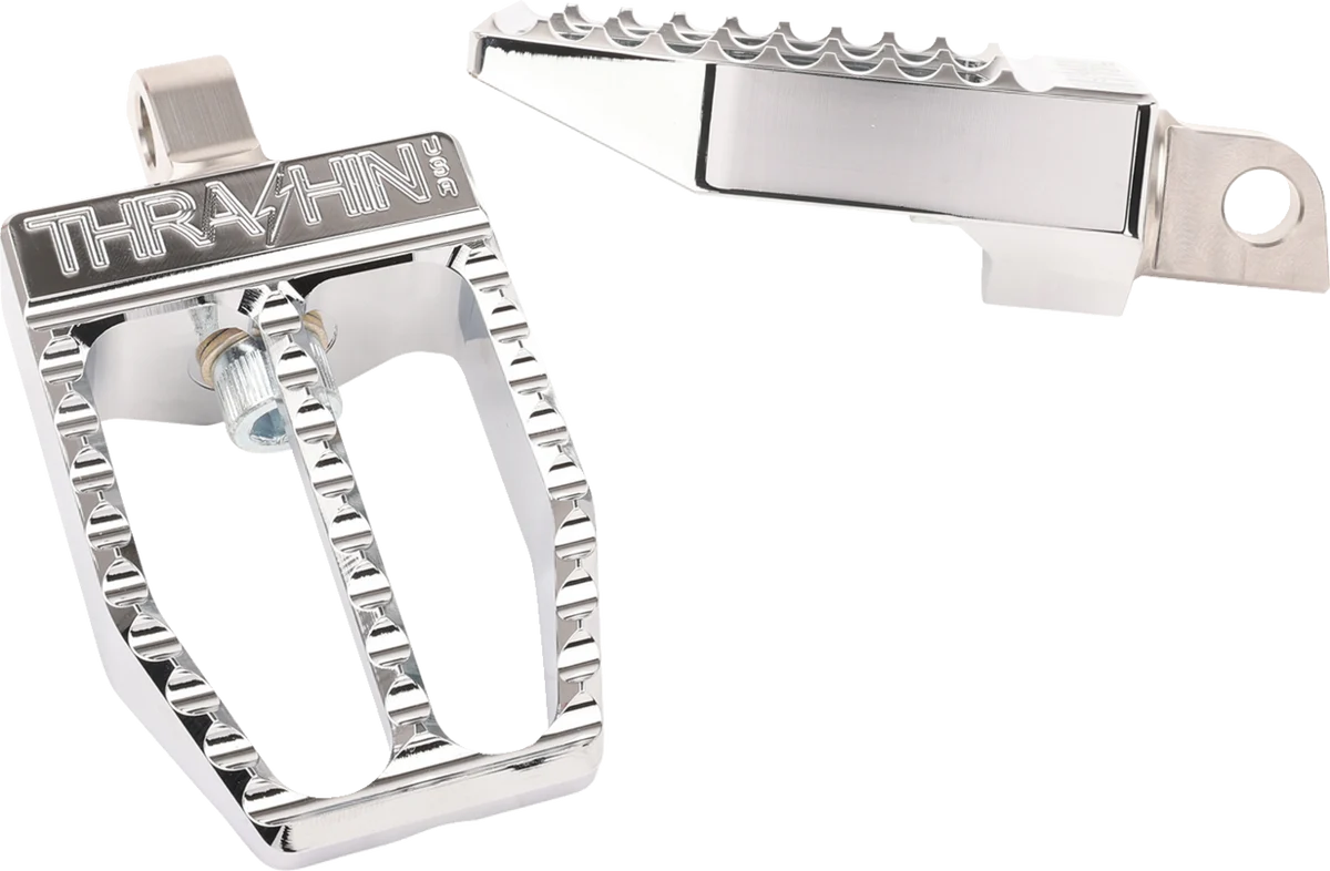 Flexible THRASHIN SUPPLY CO. Militant Footpegs – Front Rear – Chrome TSC-2019-3-D Green