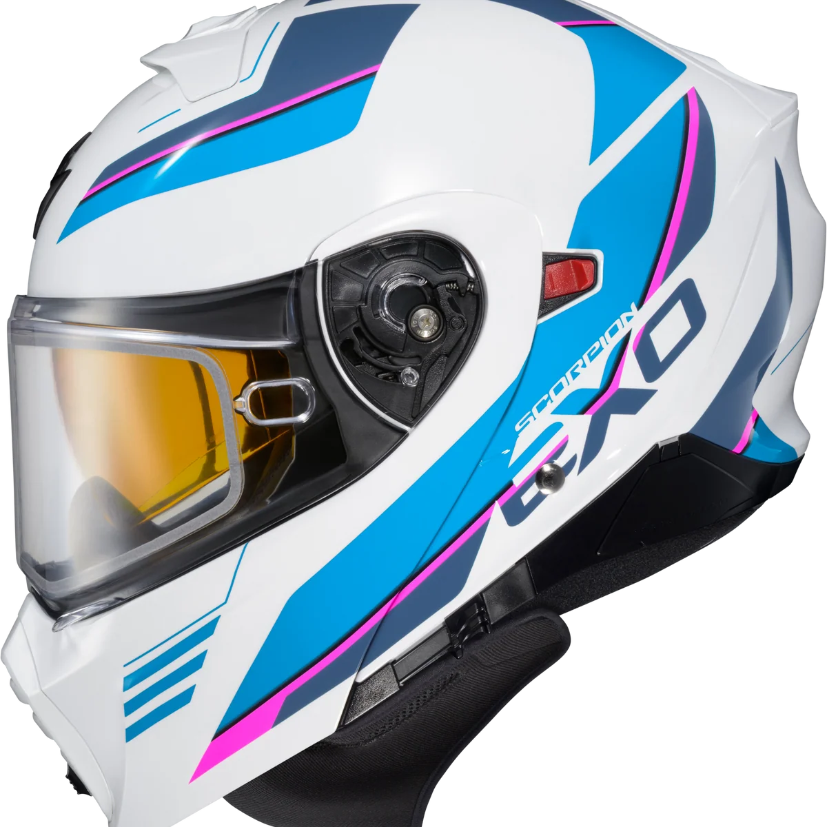 Powerful Scorpion – Exo Gt930 Cold Weather Helmet Modulus Wht Blu Lg Dual Pane Premium Material