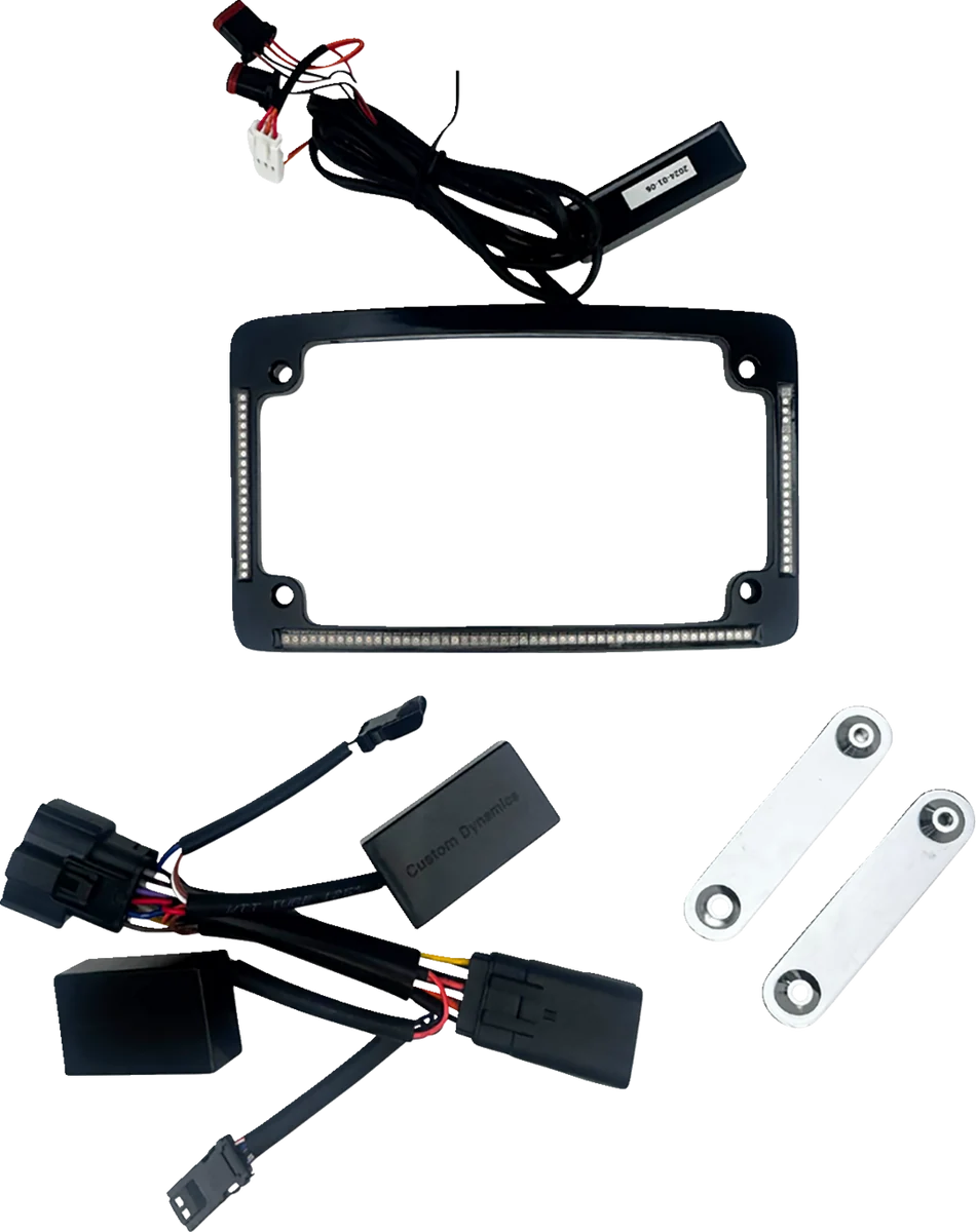 Refined CUSTOM DYNAMICS License Plate Frame – LED – Black TF05-23-B Verified