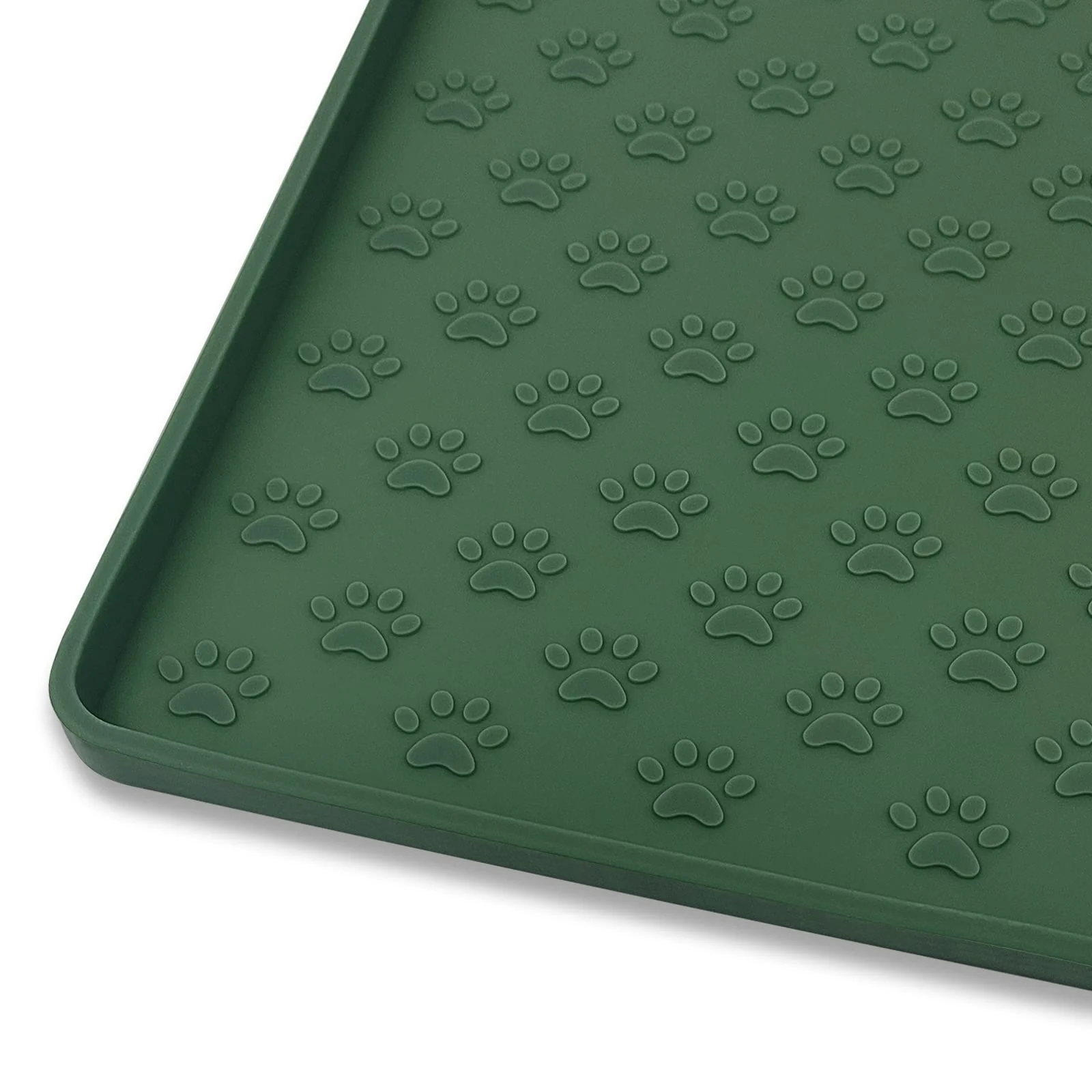 Fashionable Ptlom Pet Placemat – Waterproof Silicone Feeding Mat for Dogs Cats 18 x 12 in – Hunter Green Responsible