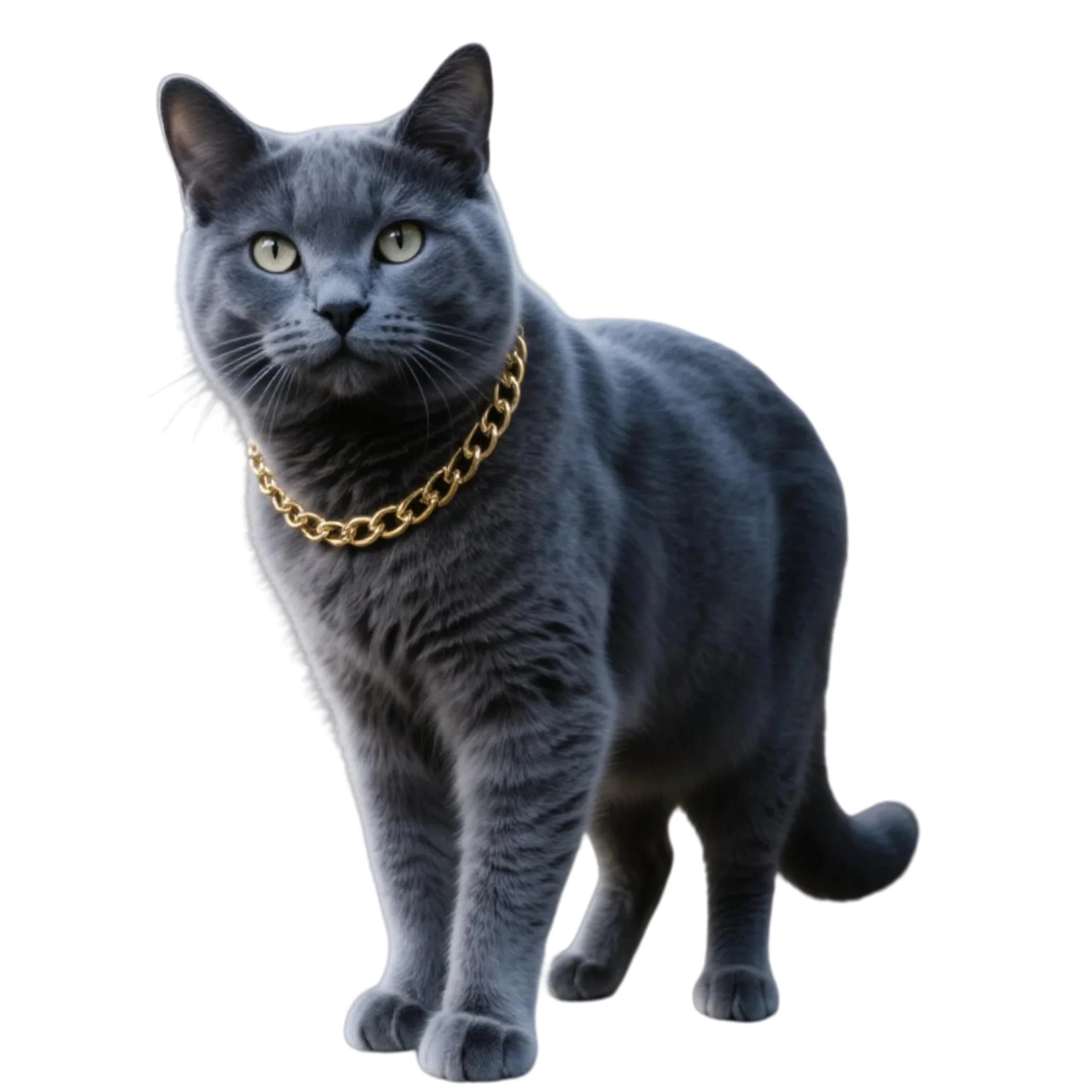 Unique CWYZA Gold Cat Chain Collar – Adjustable Cuban Link Cat Necklace Lightweight Durable High-End