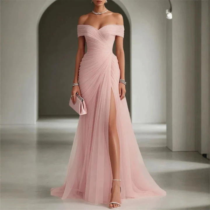 Unique Evening Dress Cross-Border Off-Shoulder European And American Style Womens Dress Responsible