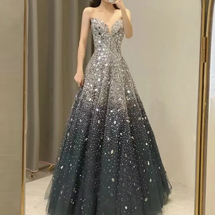 Optimized Blue Heavy Industry Wedding Evening Dress Sustainable