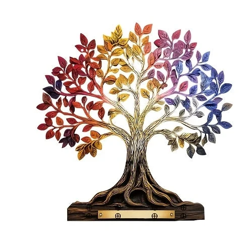 Trendy Tree of Life Wooden Wall Key Hanger and Hanging Decoration Fine