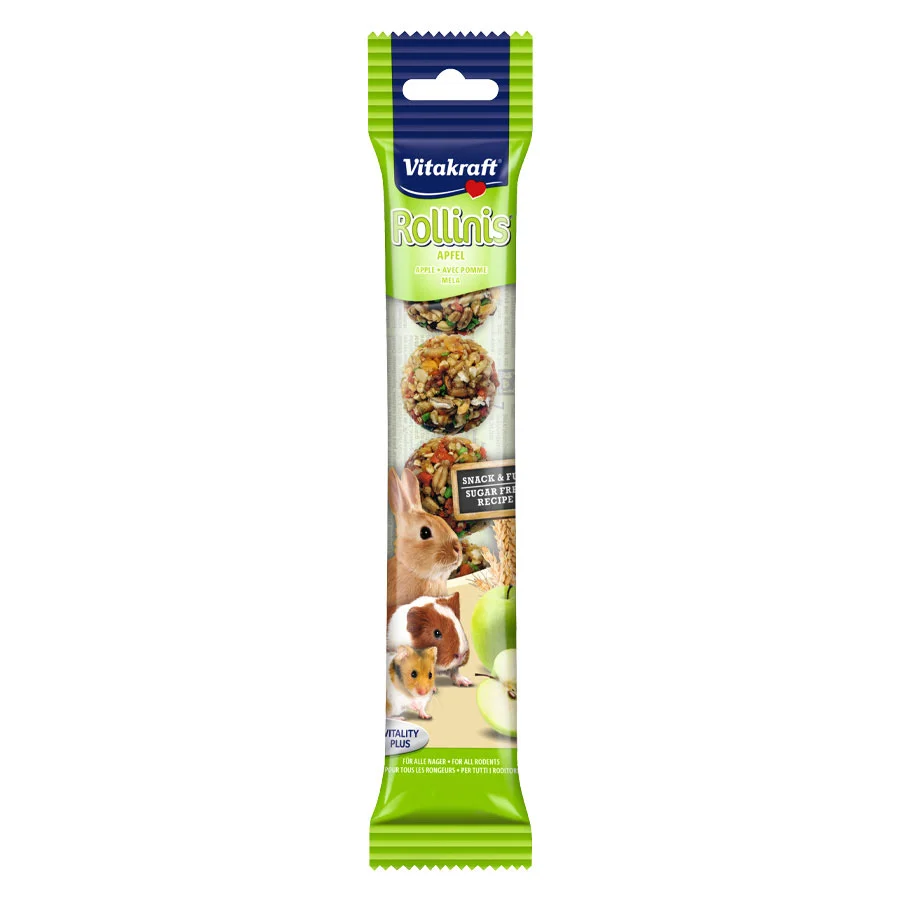 Premium Material Vitakraft Rollinis Hamster Treats Apple 40g Durable