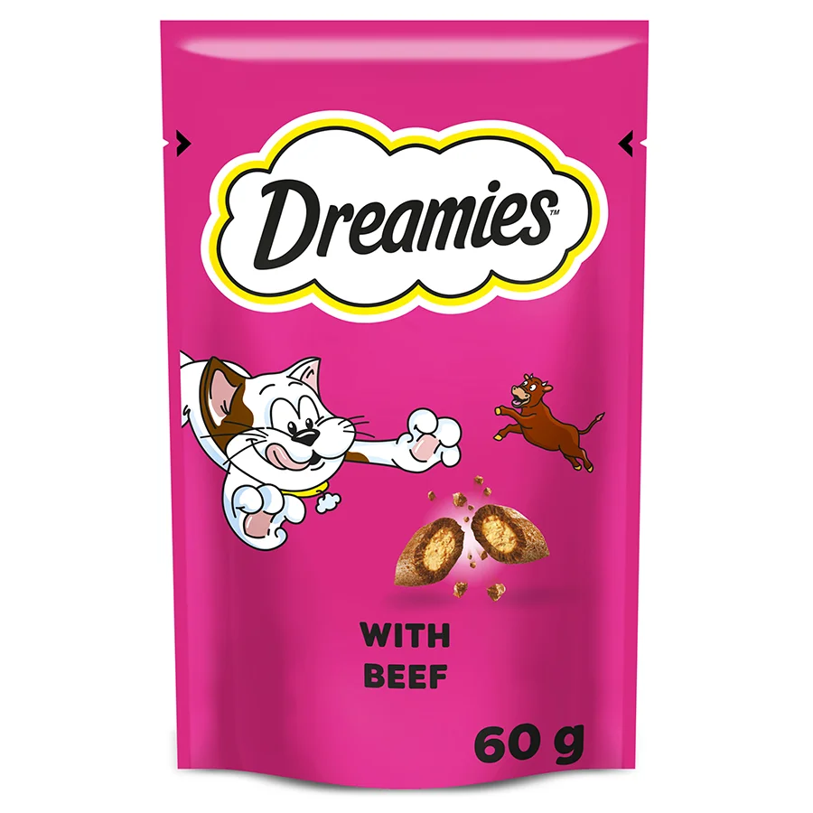 Selected Dreamies Cat Treat Biscuits with Beef 60g Refined