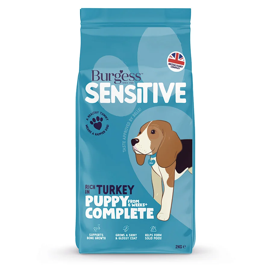 High-Grade Burgess Sensitive Dry Puppy Food Turkey 2kg Unique