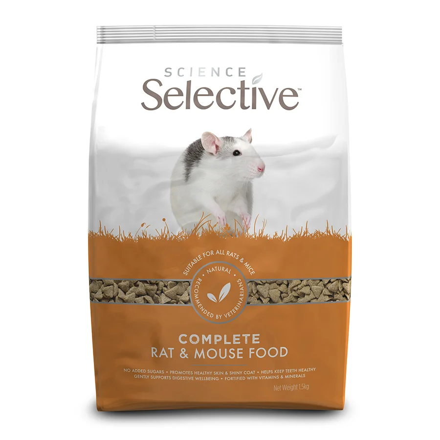 Environmentally Friendly Selective Science Complete Rat Mouse Food 1.5kg Sustainable