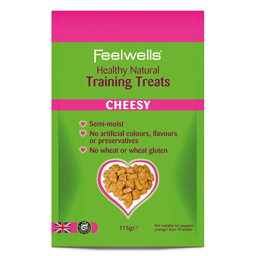 Reusable Feelwells Healthy Natural Training Dog Treats Cheese 115g Premium Material