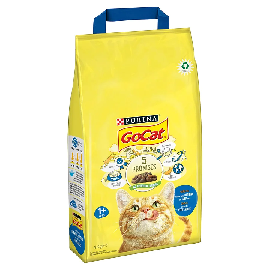 Top-Quality Go Cat Adult Cat Dry Food Tuna Herring Veg Sustainable