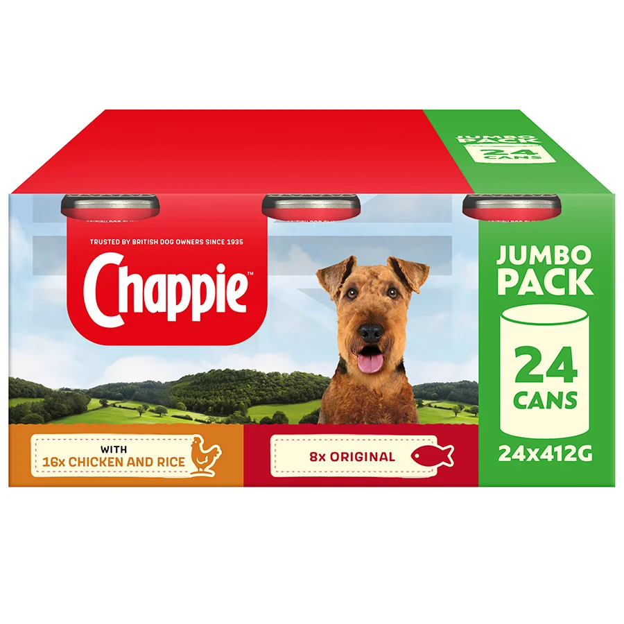 Enhanced Chappie Wet Adult Dog Food Favourites In Loaf 24x412g Genuine