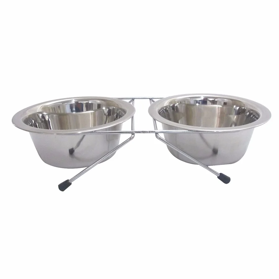 Stylish Pets at Home Stainless Steel Double Diner Small Luxury