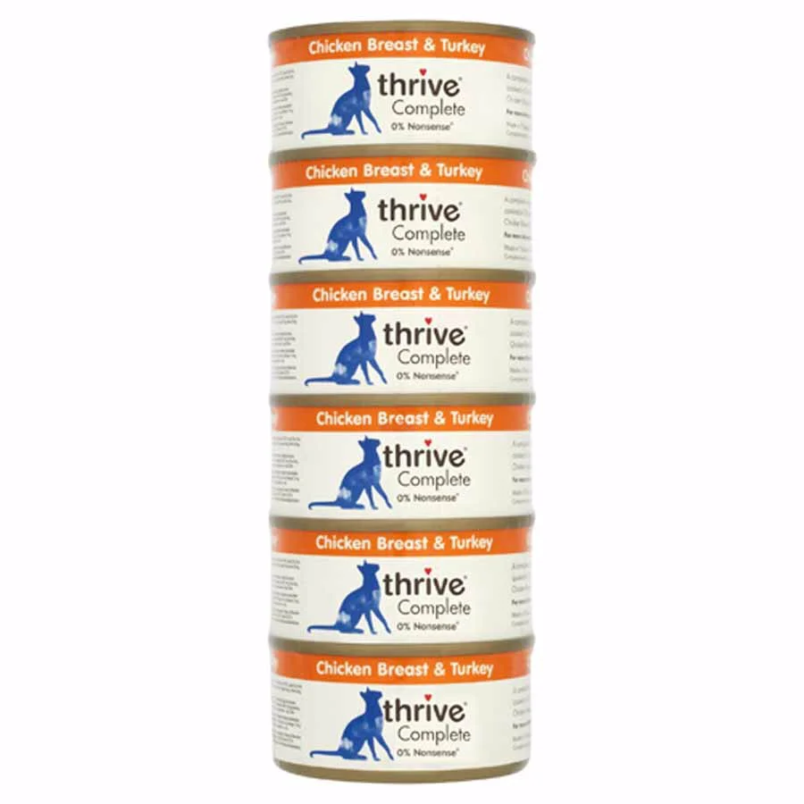 Safe Thrive Complete Adult Cat Wet Food Chicken Turkey 6x75g Prestigious