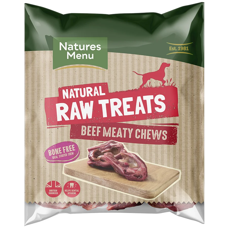 Practical Natures Menu Frozen Raw Meaty Beef Chew 2 Pack Innovative
