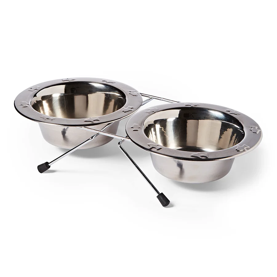 Traditional Pets at Home Stainless Steel Fish Double Diner Authentic