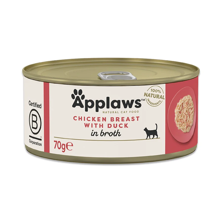 Authentic Applaws Natural Wet Adult Cat Food Chicken Breast with Duck in Broth Exceptional