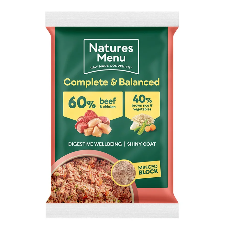 Crafted Natures Menu Complete Balance 60 40 Raw Adult Dog Food Beef Chicken 12x300g Relaxed