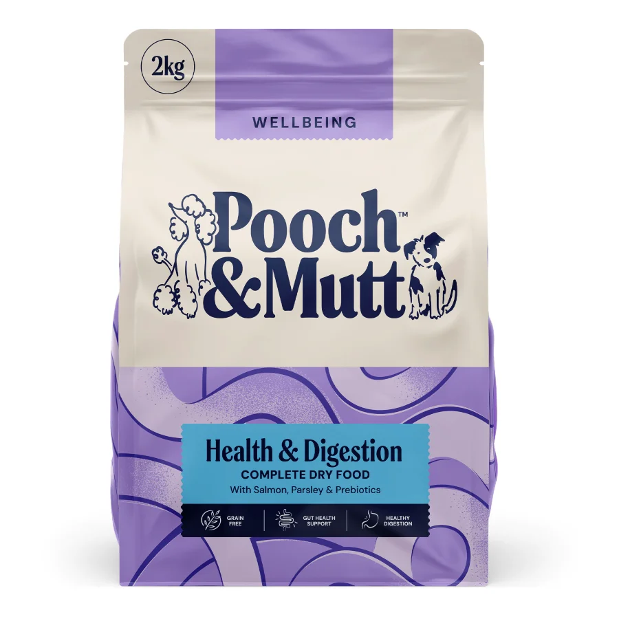 Functional Pooch Mutt Health Digestion Grain Dry Dog Food Salmon 2kg Green