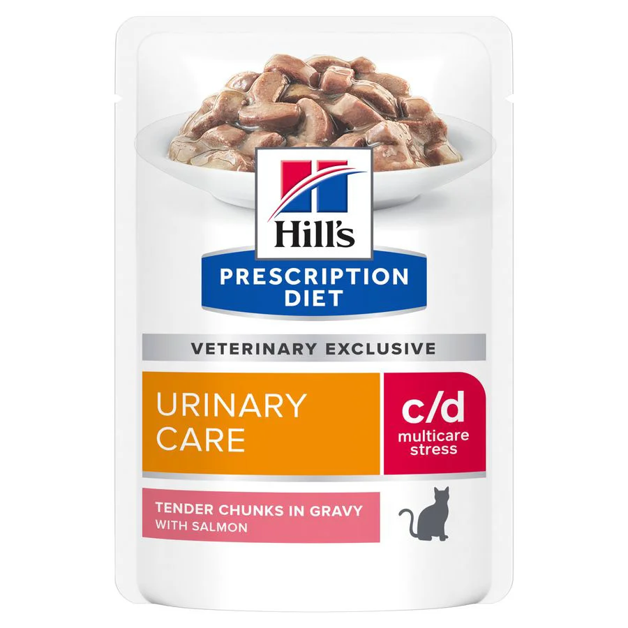 Classic Hill x27 s Prescription Diet c d Multicare Stress Urinary Wet Cat Food Salmon 12x85g Solid