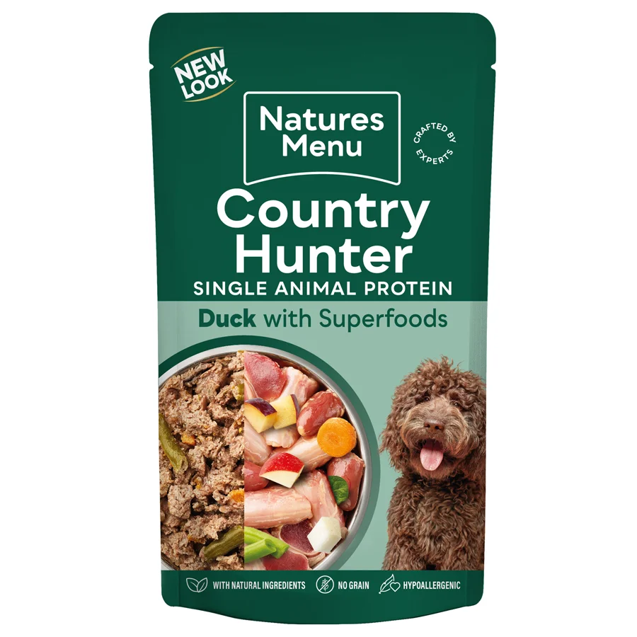 Exclusive Natures Menu Country Hunter Grain Dog Pouch Duck 150g Sustainable