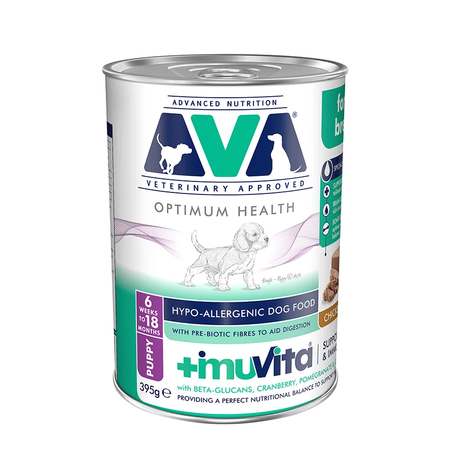 Natural AVA Optimum Health Puppy Wet Dog Food Chicken Pâté 395g Proven