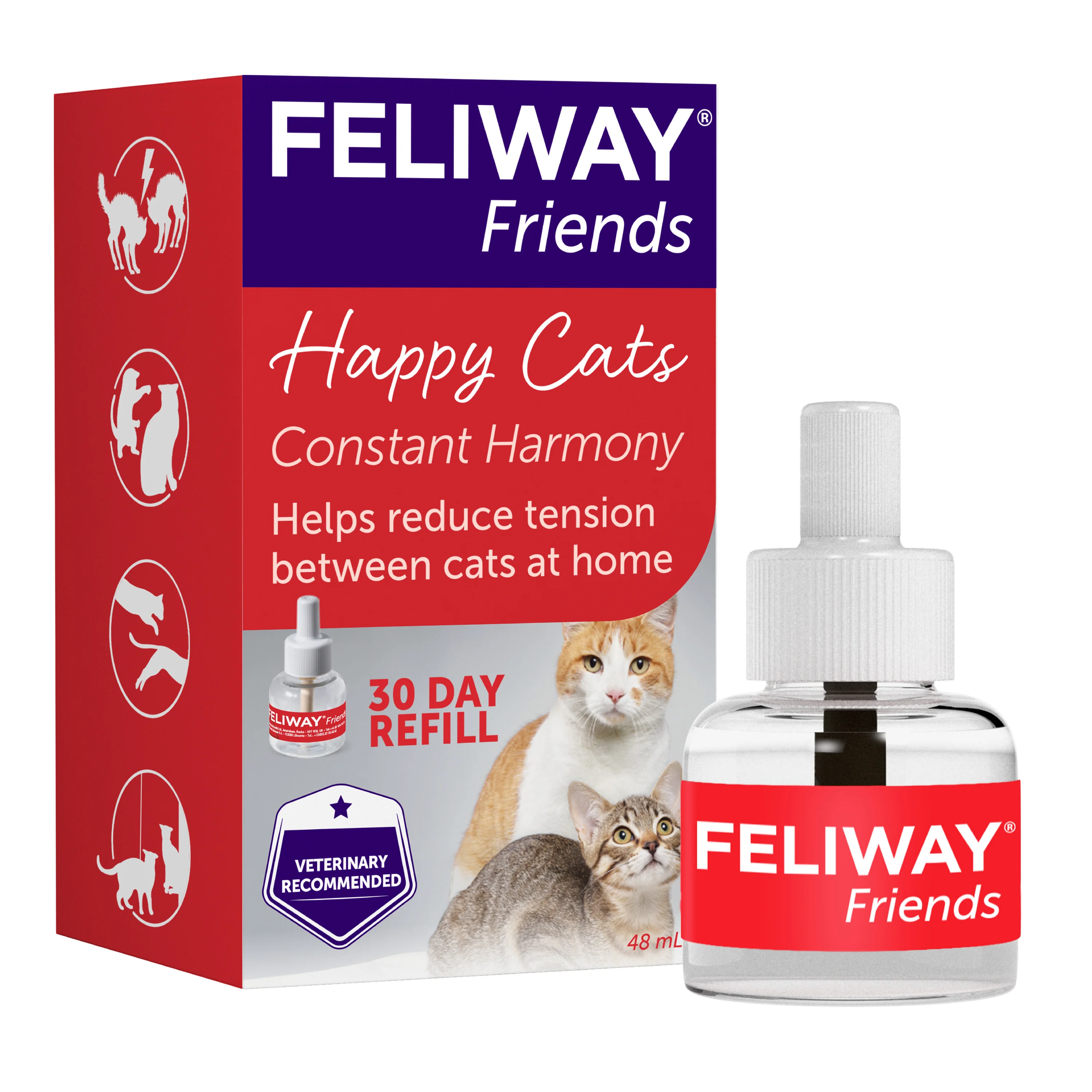 Clean Feliway Friends Calming Pheromone Single Refill for Cats 48ml Original Design
