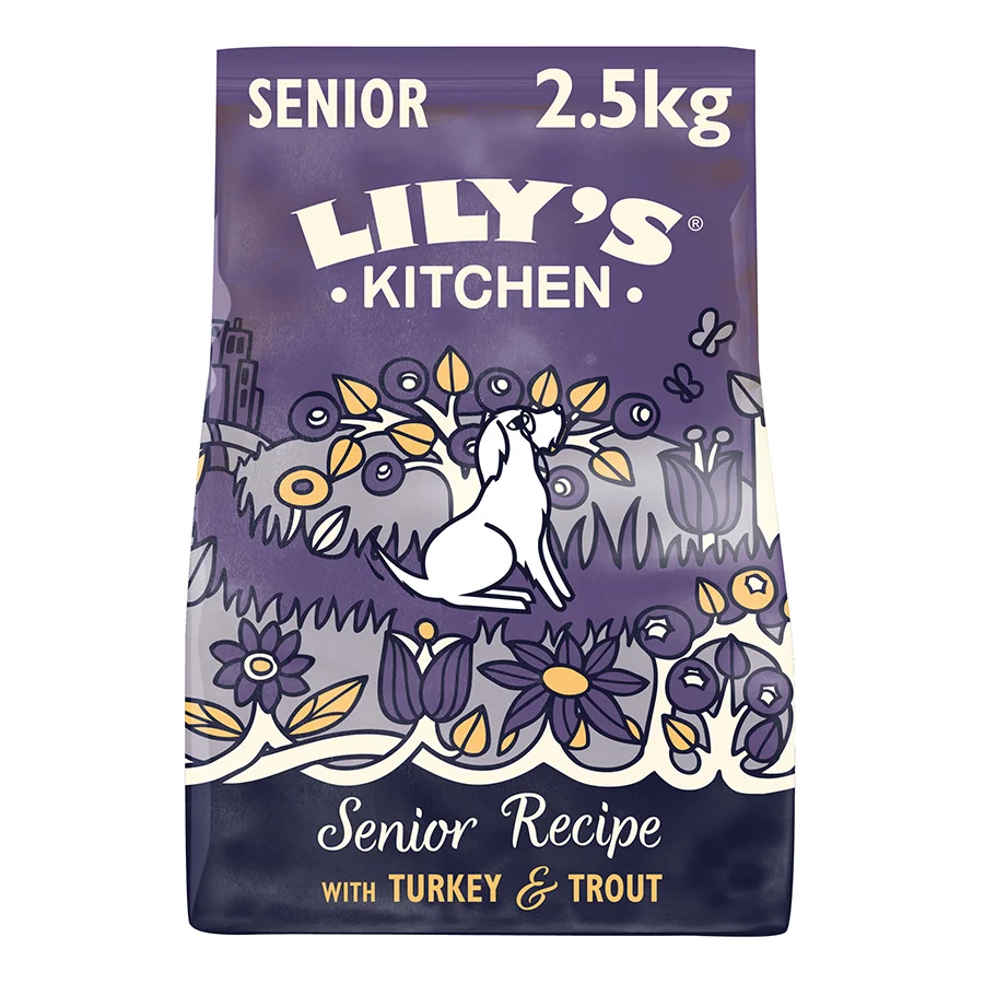 Versatile Lily x27 s Kitchen Senior Recipe Dry Dog Food Turkey Trout 2.5kg Selected