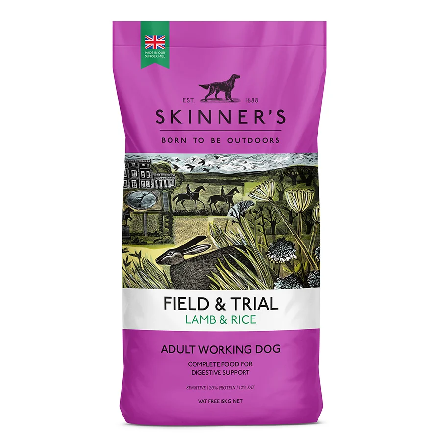Exceptional Skinner x27 s Field Trial Working Adult Dry Dog Food Lamb Rice 15kg Elite