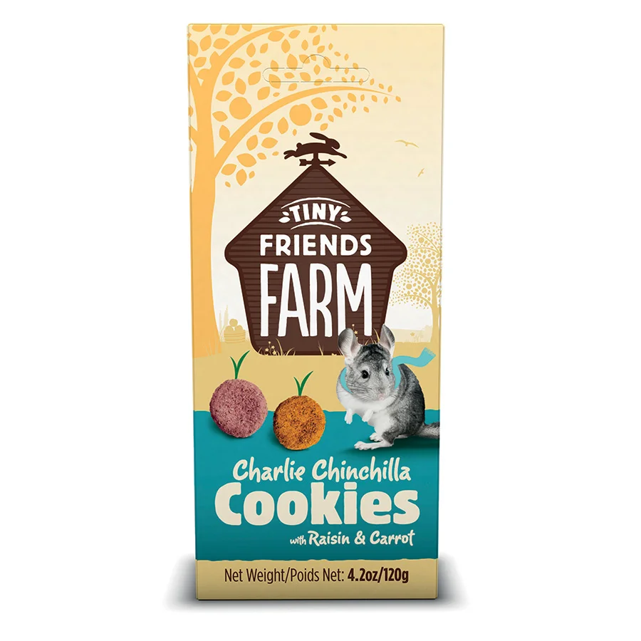 Elegant Tiny Friends Farm Charlie Chinchilla Cookies Treats 120g Lightweight