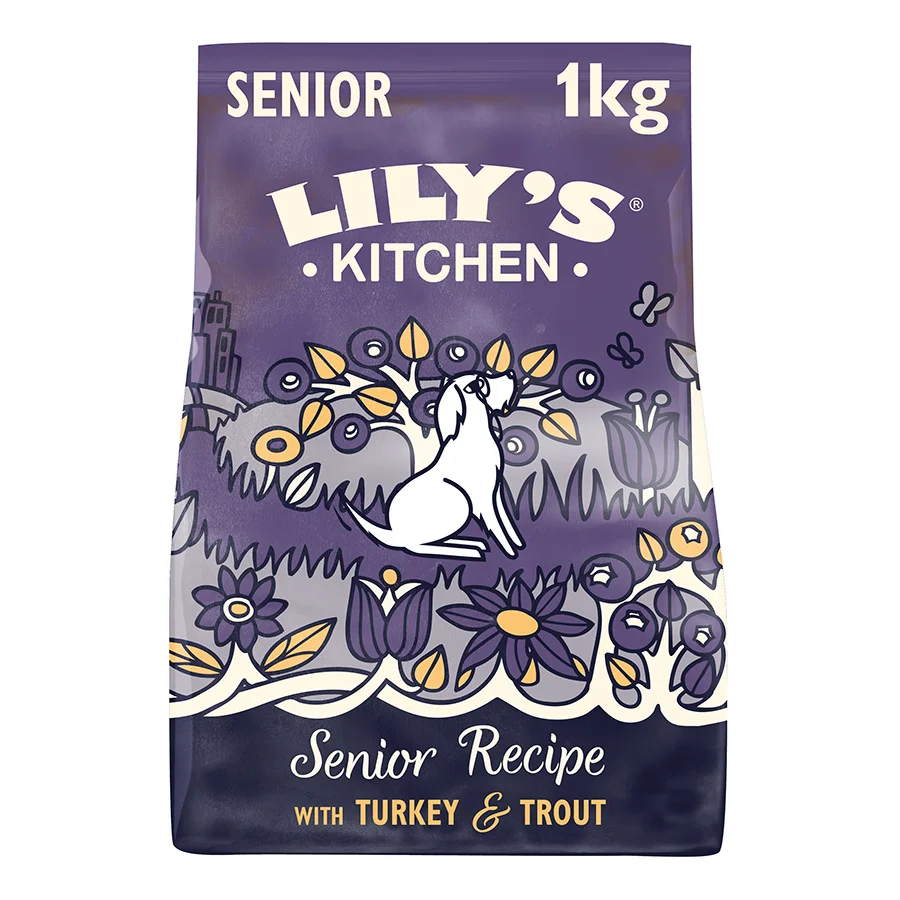 Healthy Lily x27 s Kitchen Senior Recipe Dry Dog Food Turkey Trout 1kg Carefully Designed